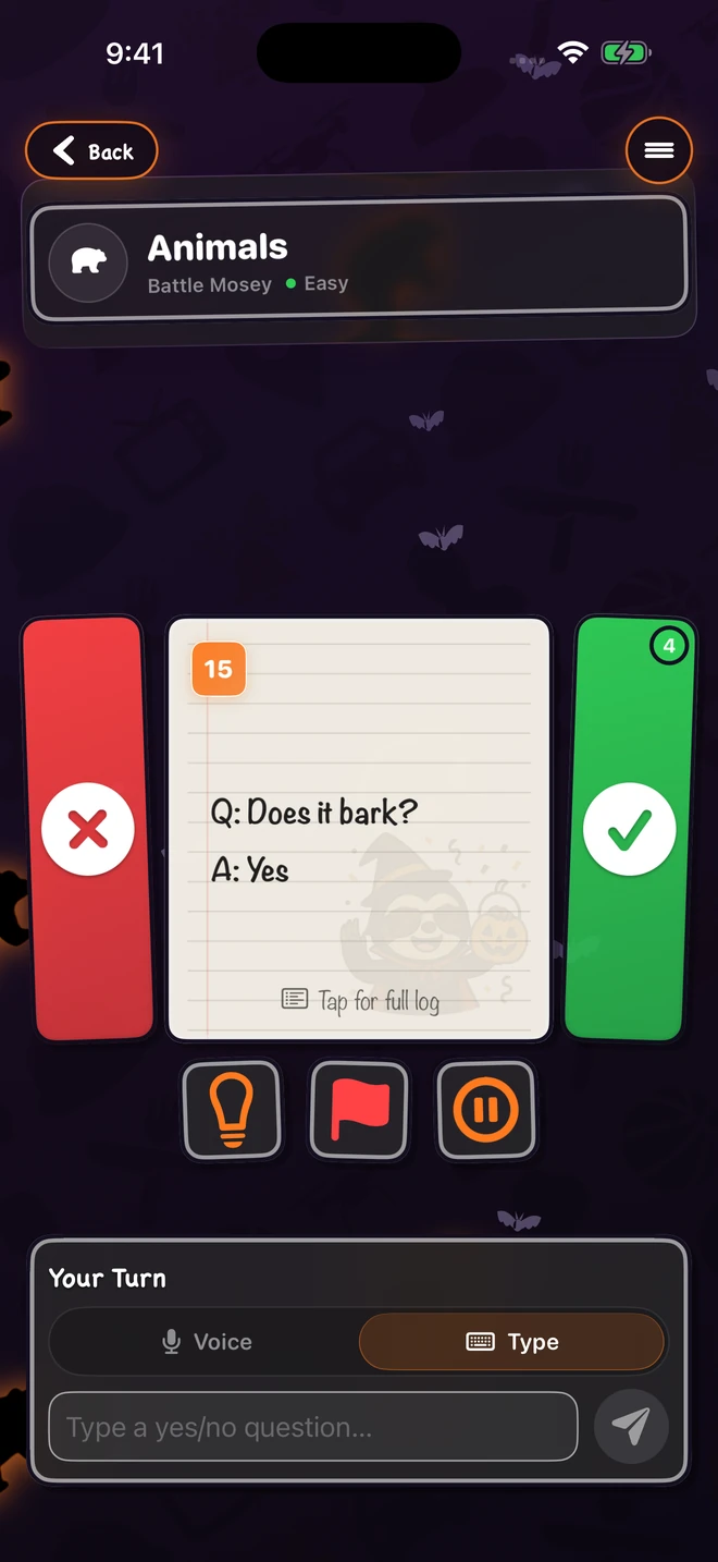 Ask Mosey questions and follow the answers on iPhone