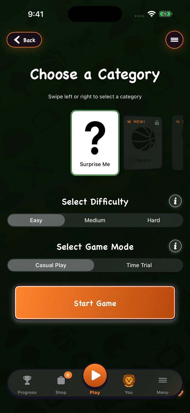 Choose a category in the Halloween theme