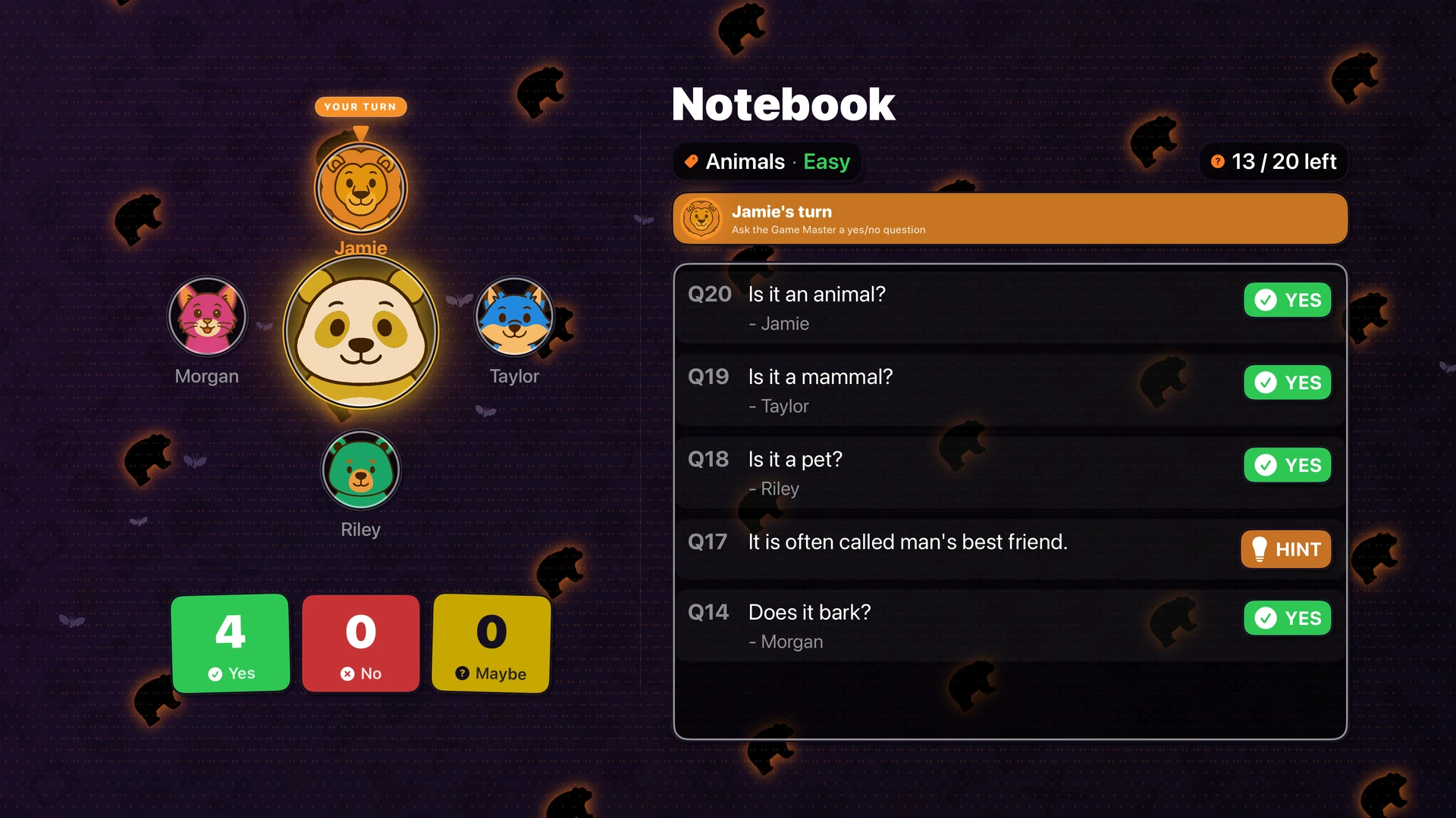 Halloween TV Group Play on Apple TV, with the paired Game Master phone driving the round