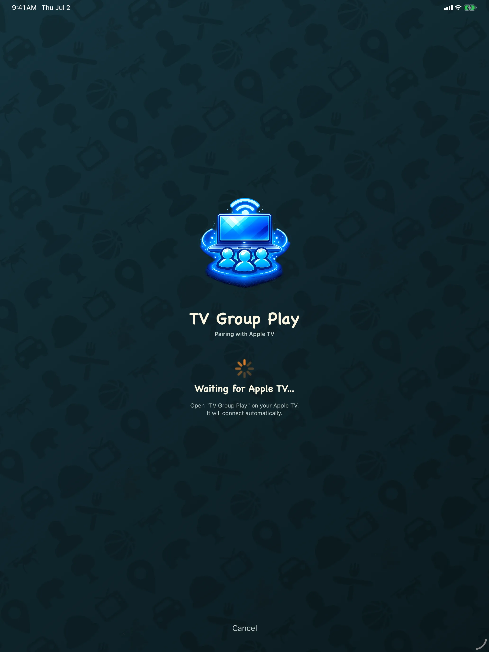 2Q on iPad pairing with Apple TV for TV Group Play