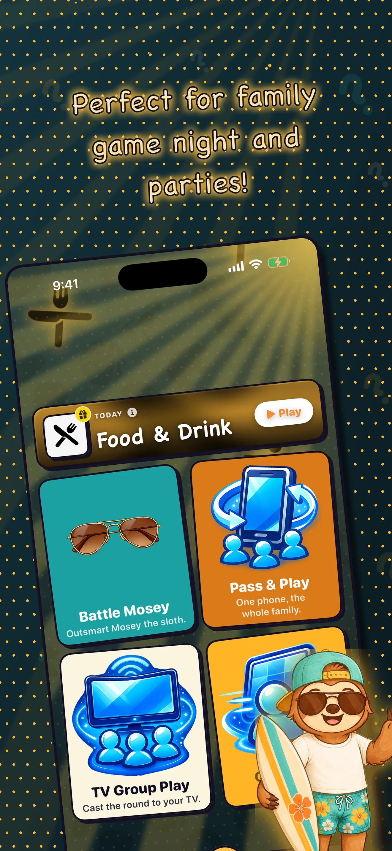 Perfect for family game night and parties