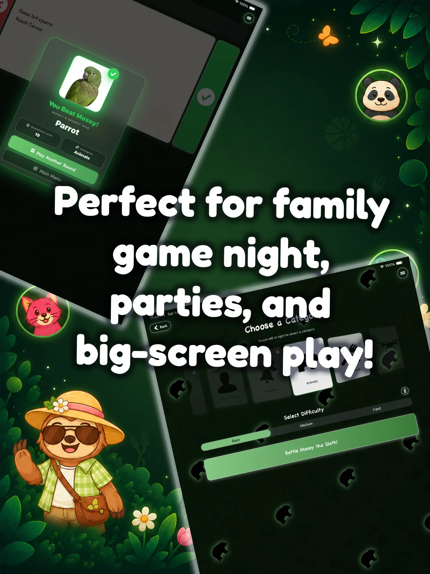2Q on iPad: classic guessing game main menu