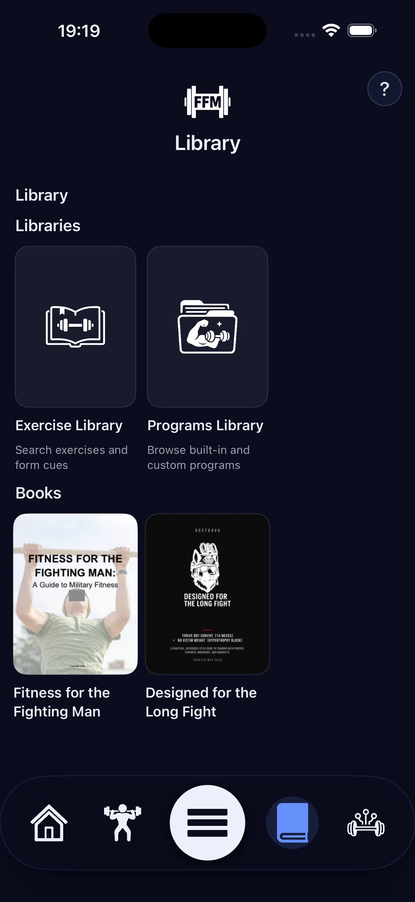 Exercise and programs libraries with the FFM books