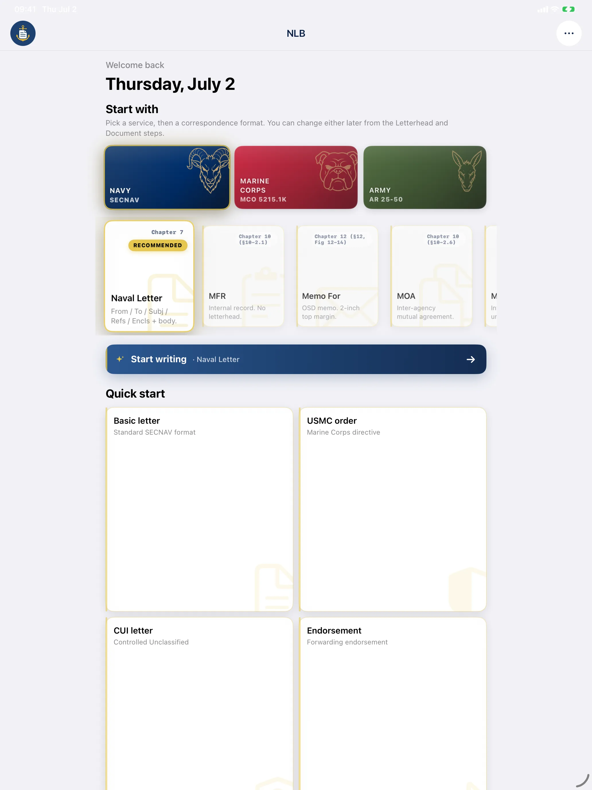 iPad dashboard