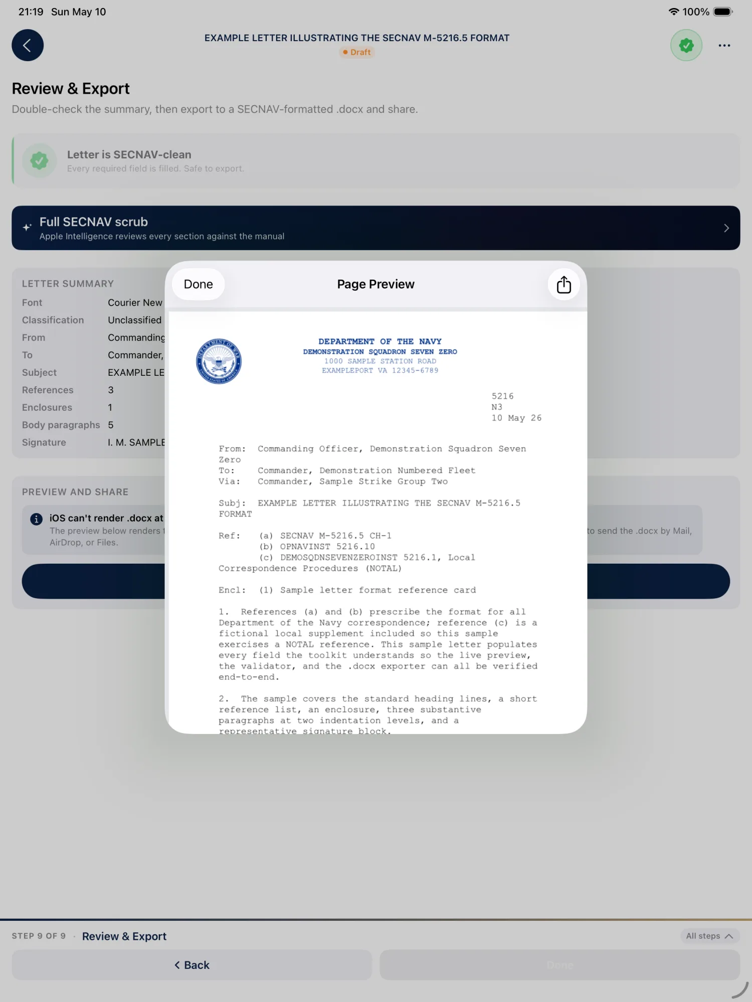 iPad live preview pane