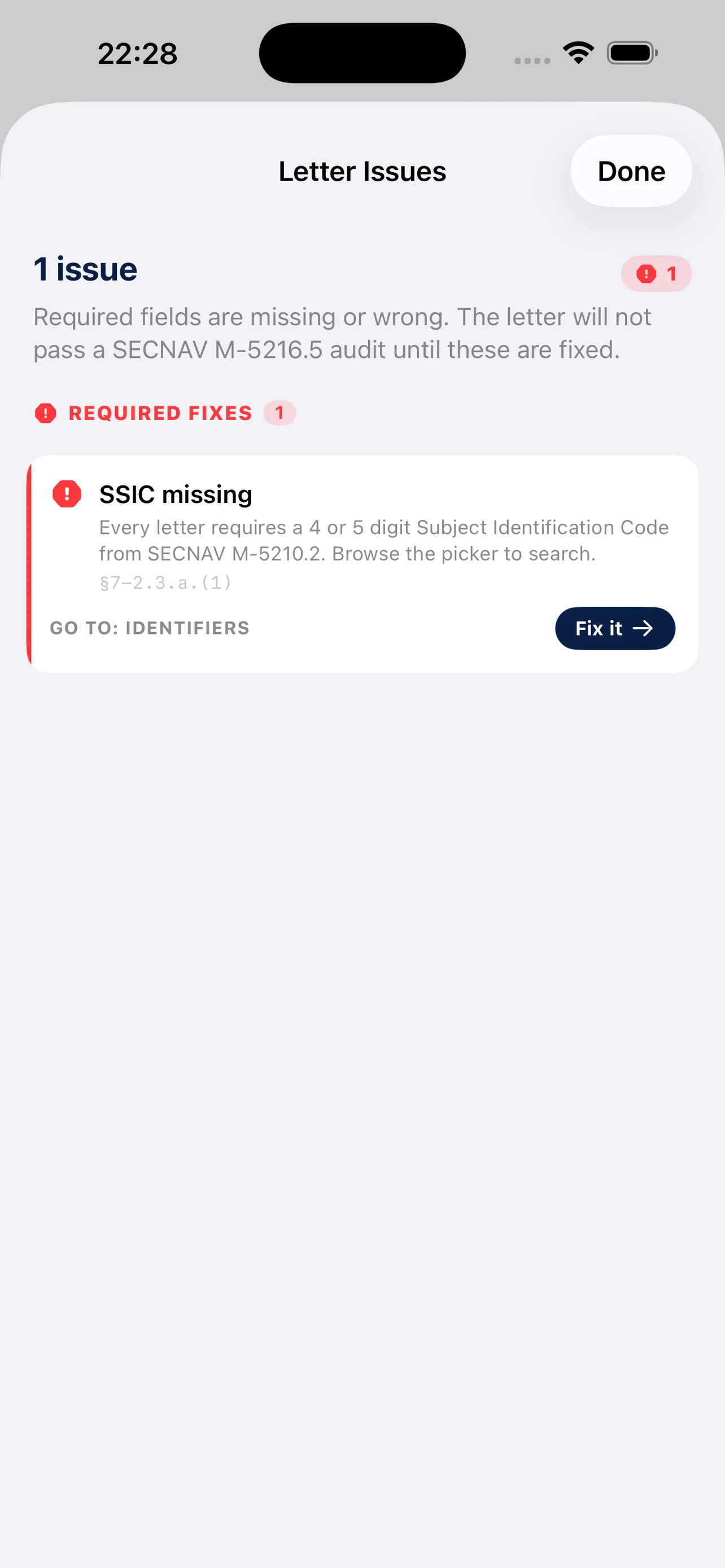 SECNAV validator running