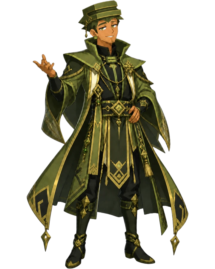 Eq, the Arbiter, robed and bearing the equals sign
