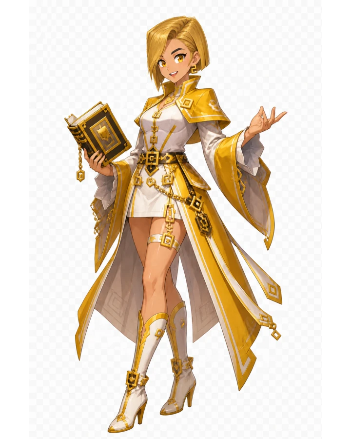 Sq, the Conjurer, robed and bearing the squared sign