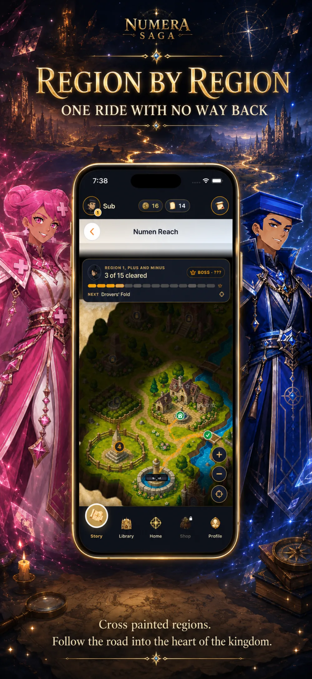 Numera Saga key art: region by region, one ride with no way back