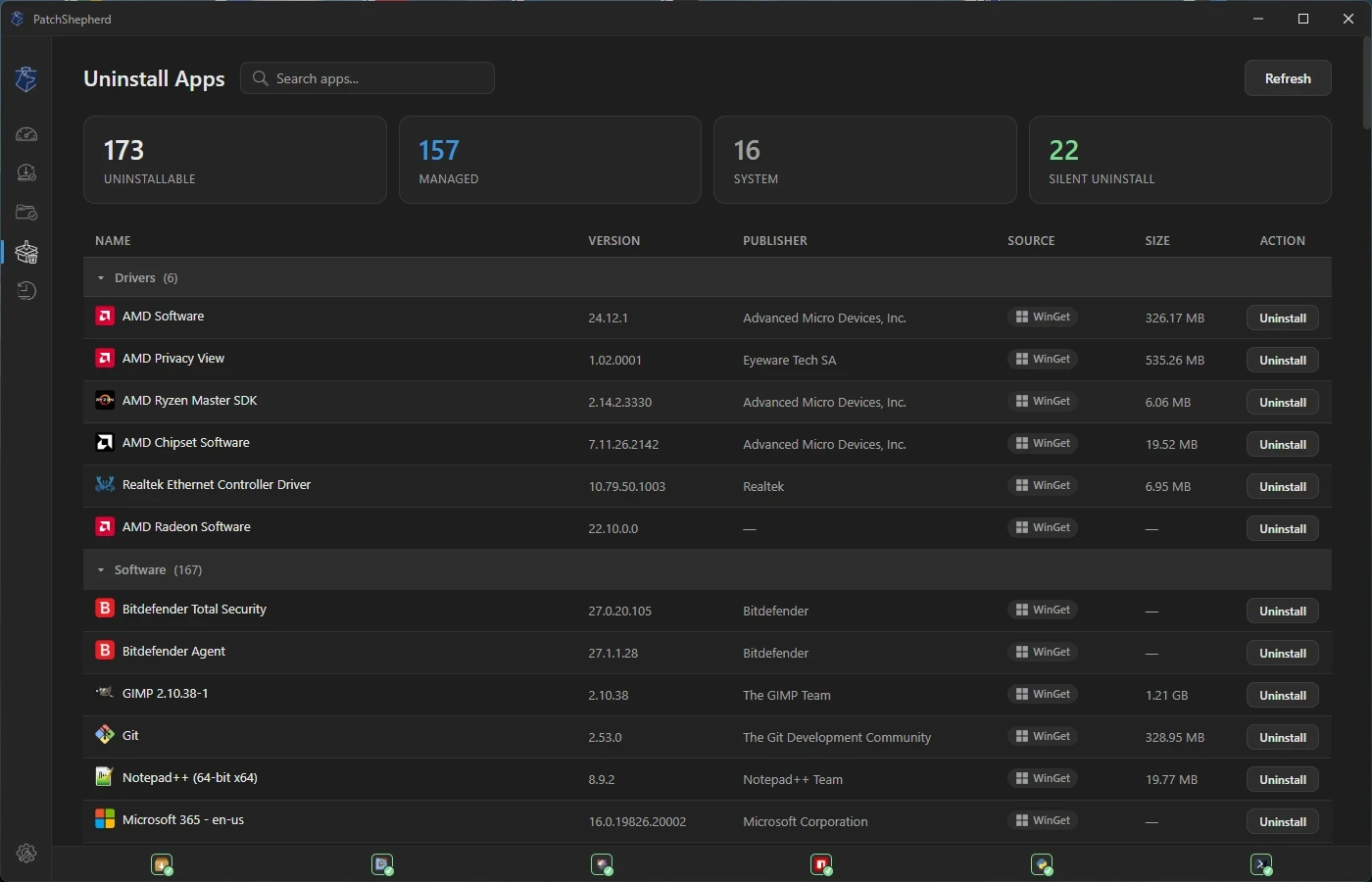 PatchShepherd uninstall apps with driver and software management
