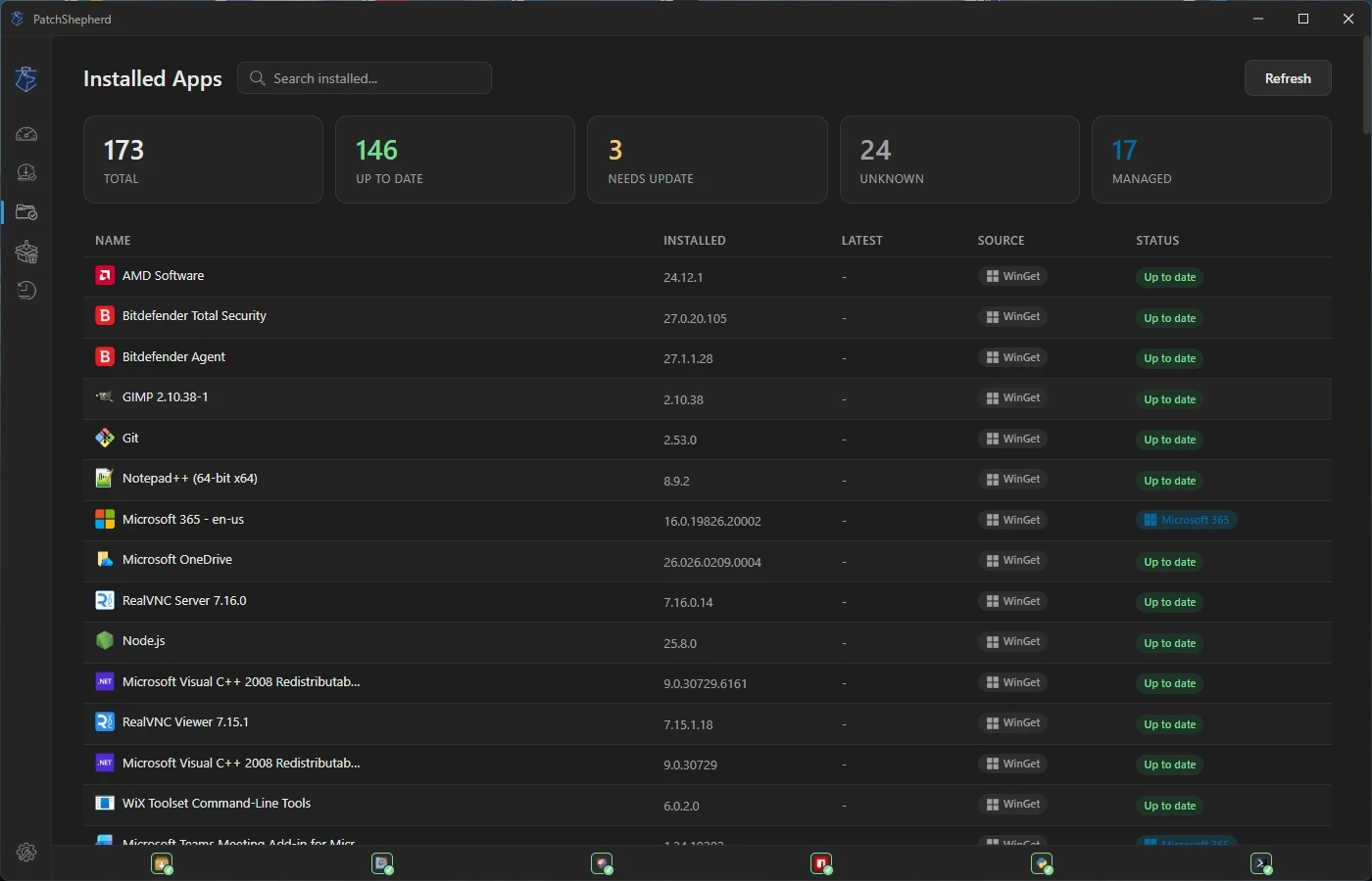 PatchShepherd installed apps inventory with version tracking