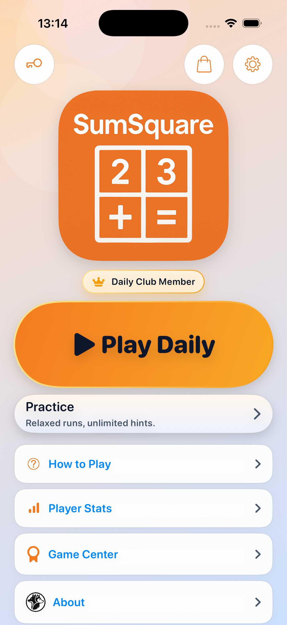 SumSquare main menu preview
