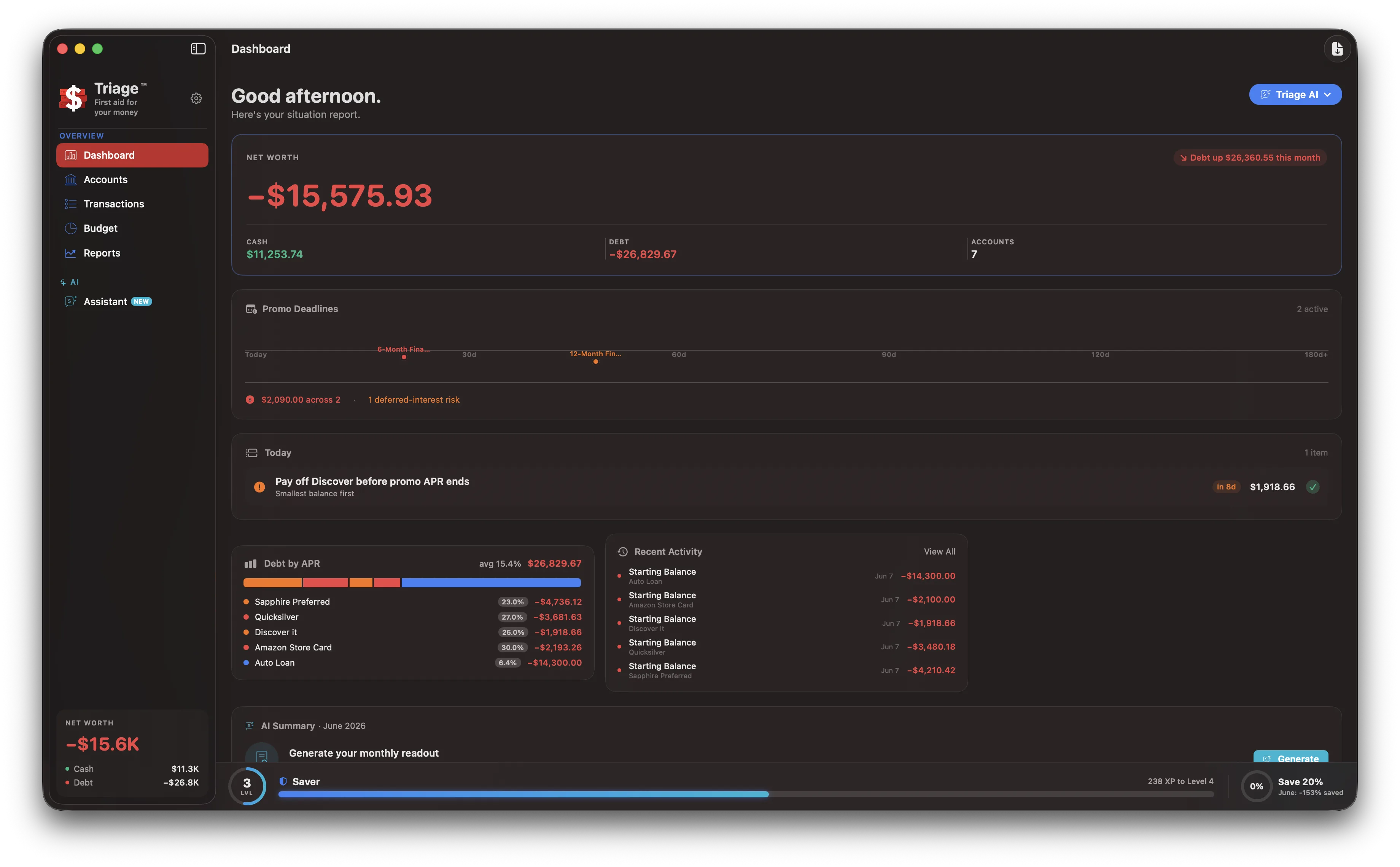 Triage dashboard situation report
