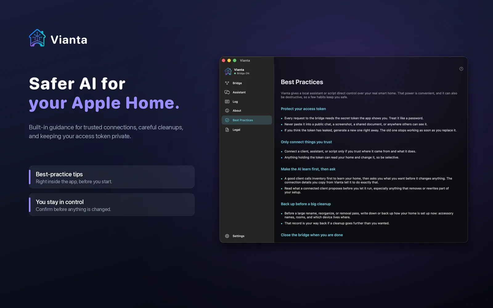 Vianta on macOS: built-in best practices for safe, trusted connections