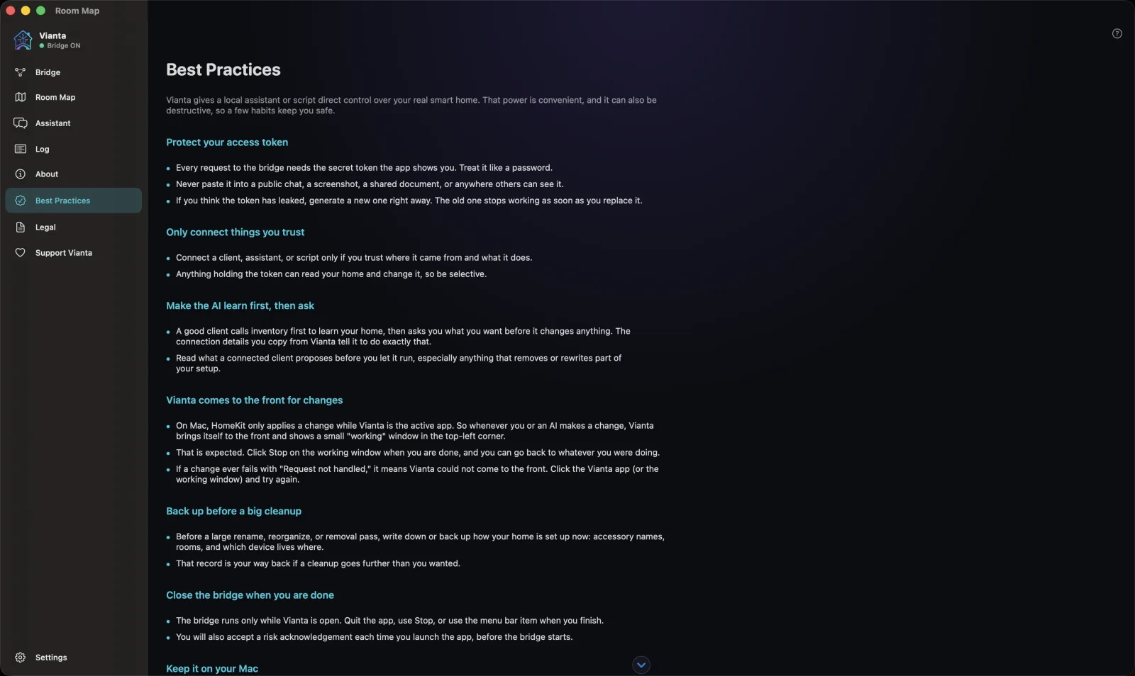 Vianta on macOS: built-in best practices for safe, trusted connections